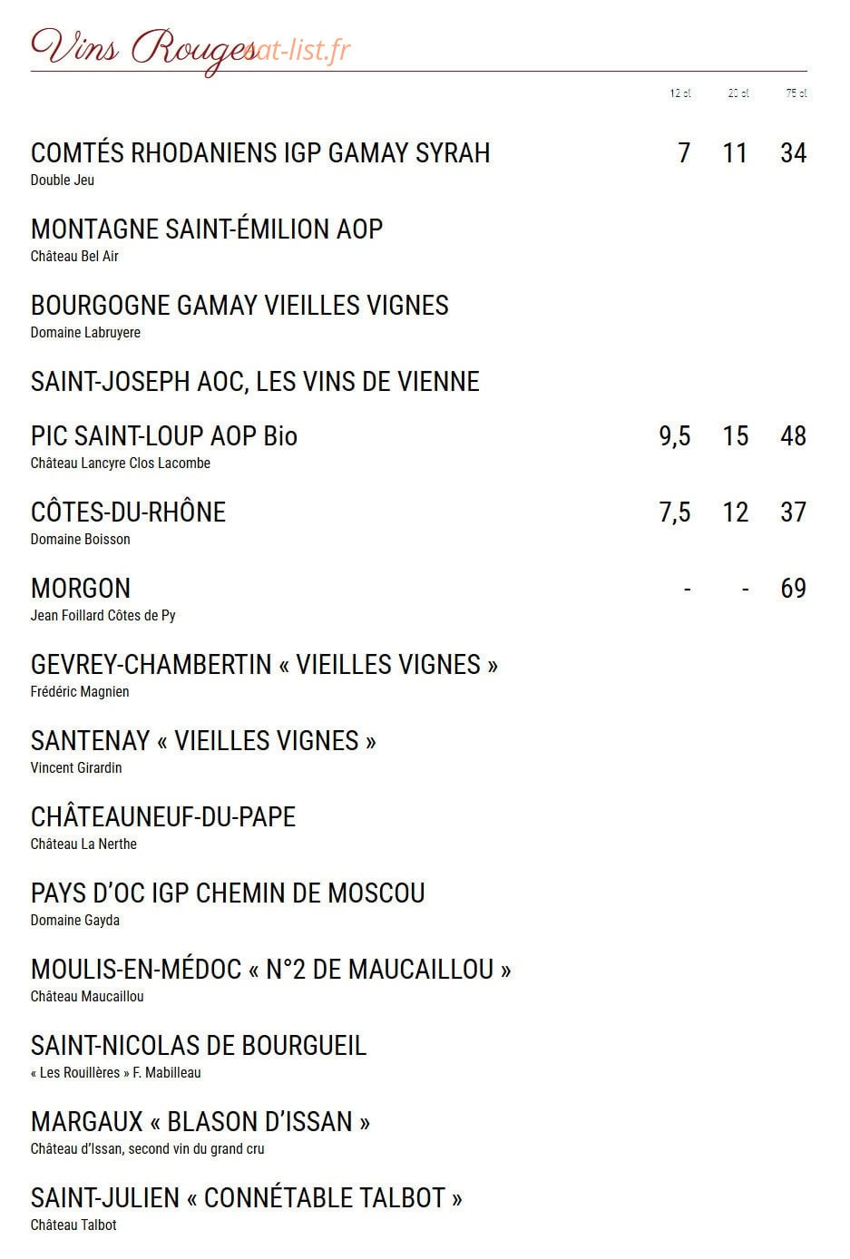 Le Chai - Saint Germain — carte page 14