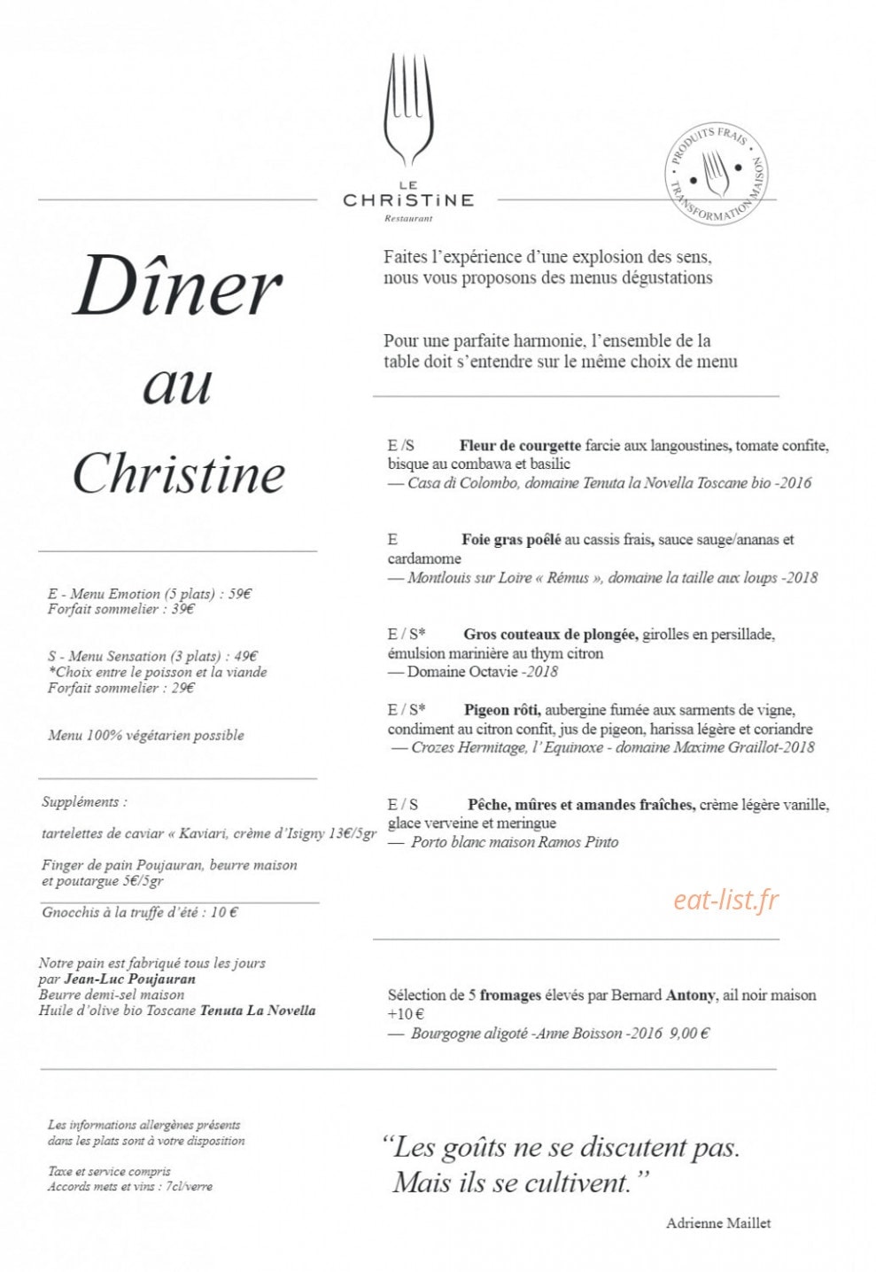 Le Christine — carte page 2