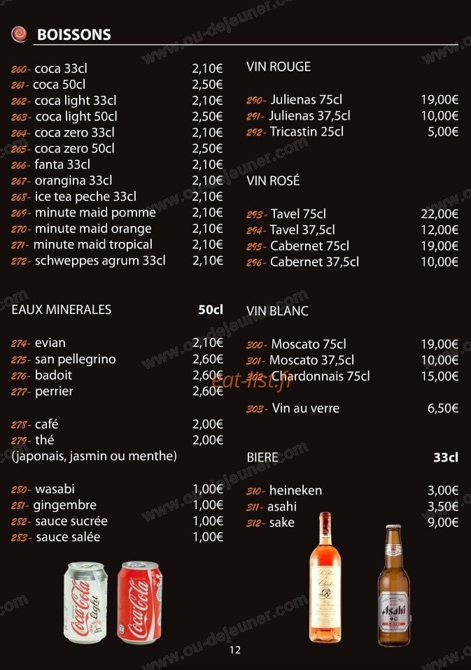 Le Comptoir du Sushi — carte page 13