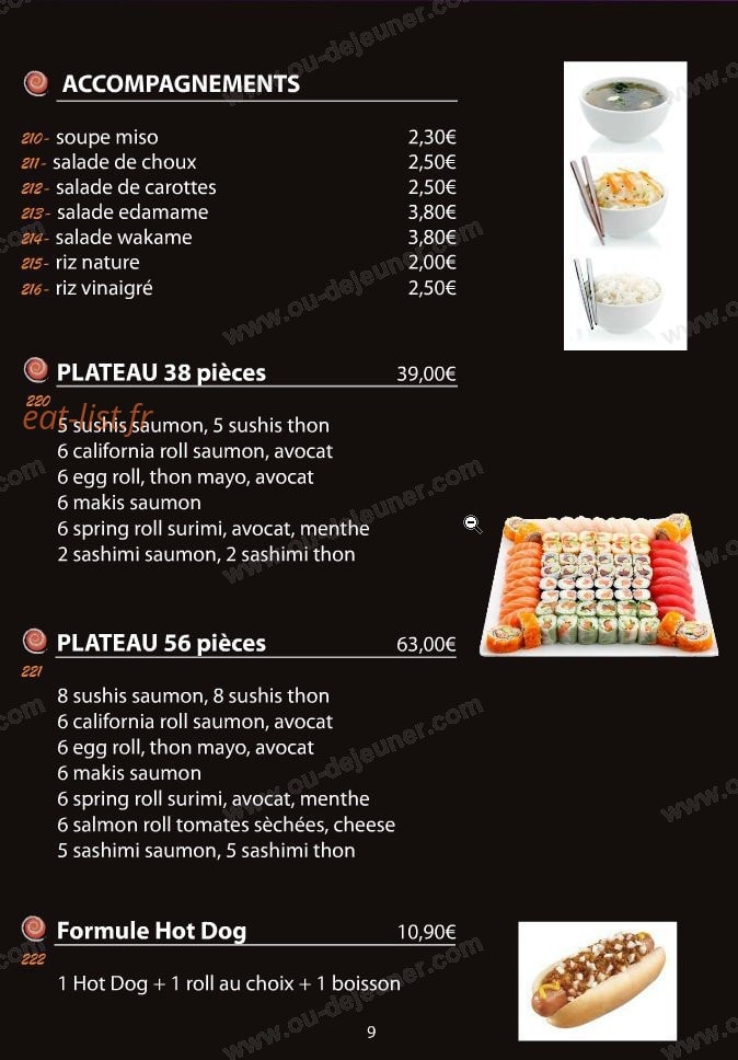 Le Comptoir du Sushi — carte page 10
