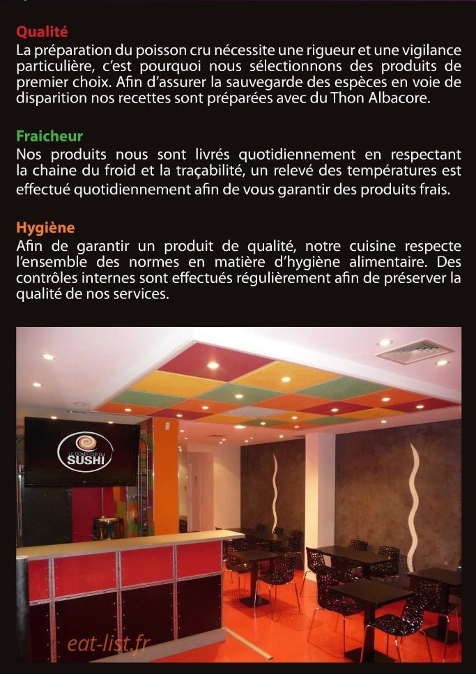 Le Comptoir du Sushi — carte page 2