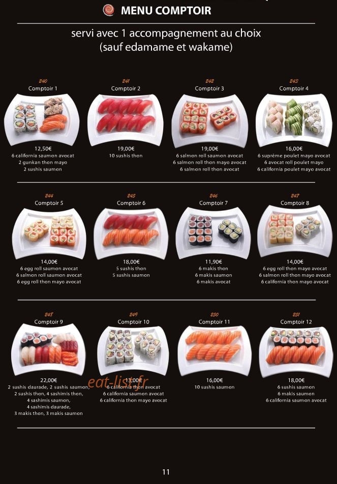 Le Comptoir du Sushi — carte page 12