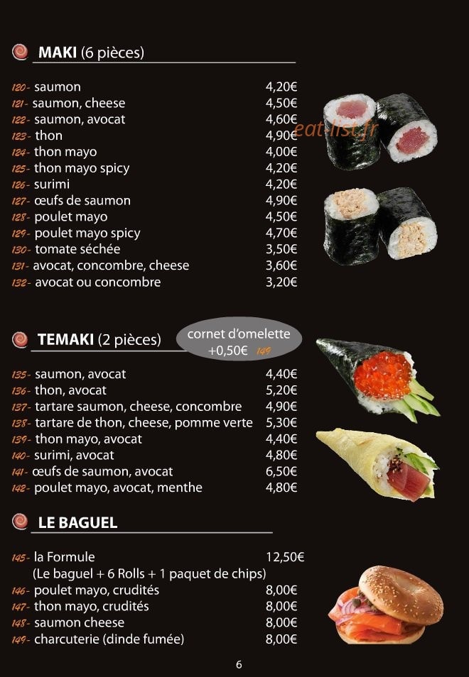 Le Comptoir du Sushi — carte page 7