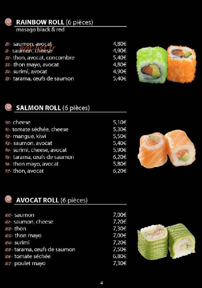 Le Comptoir du Sushi — carte page 6