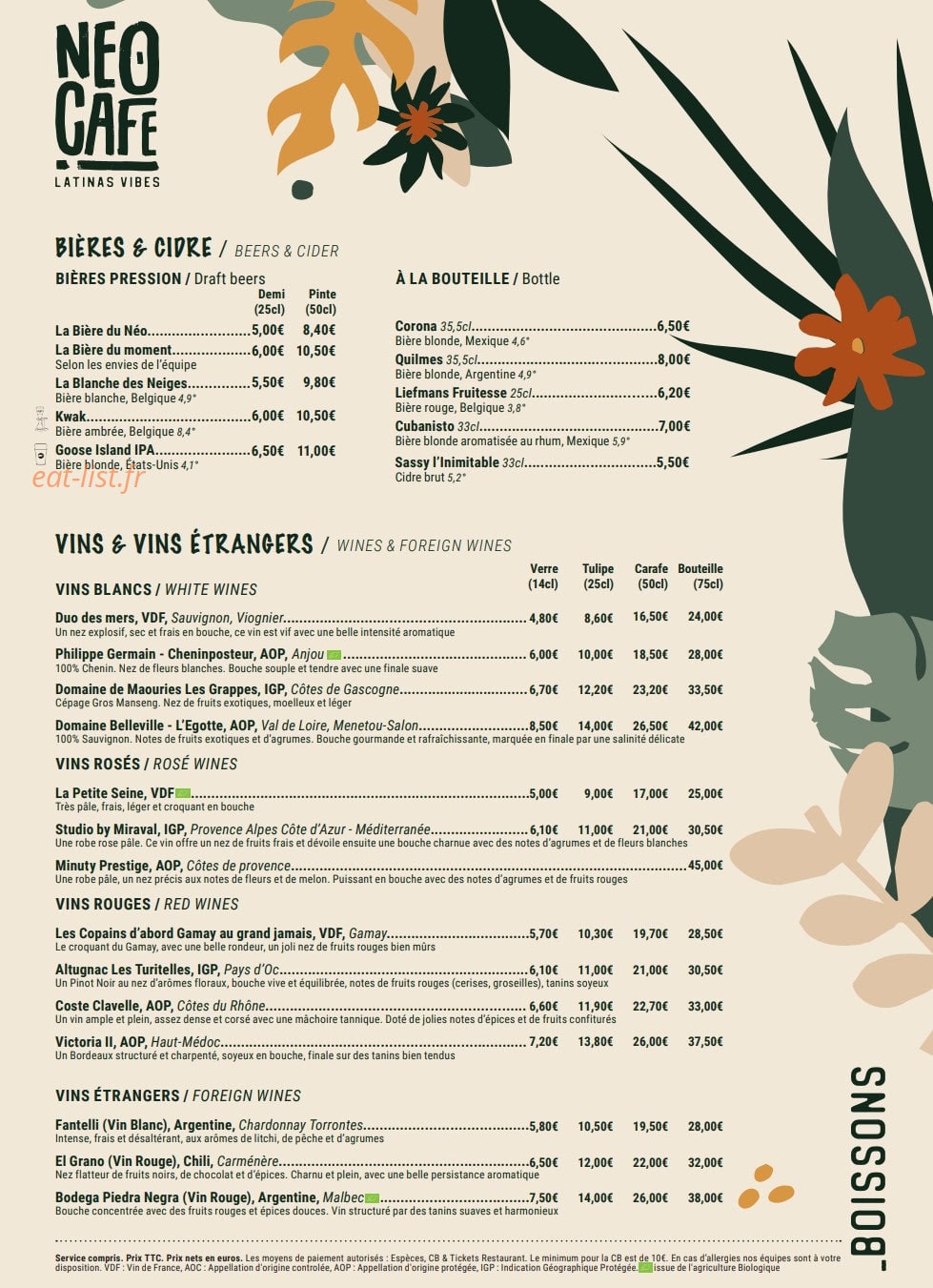 Le Néo Café — carte page 3