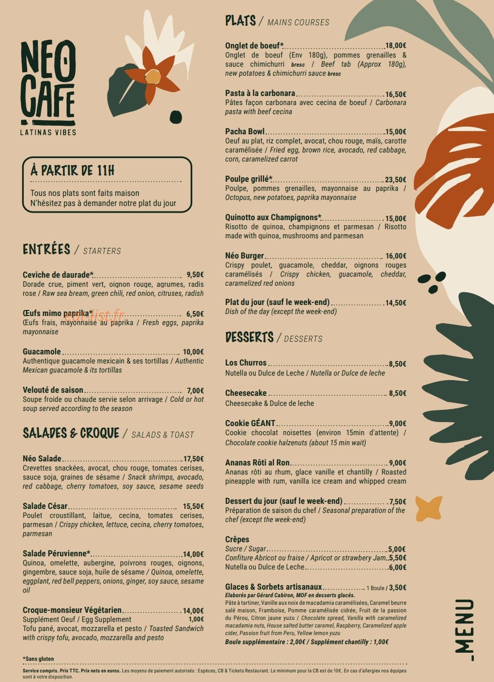Le Néo Café — carte page 2