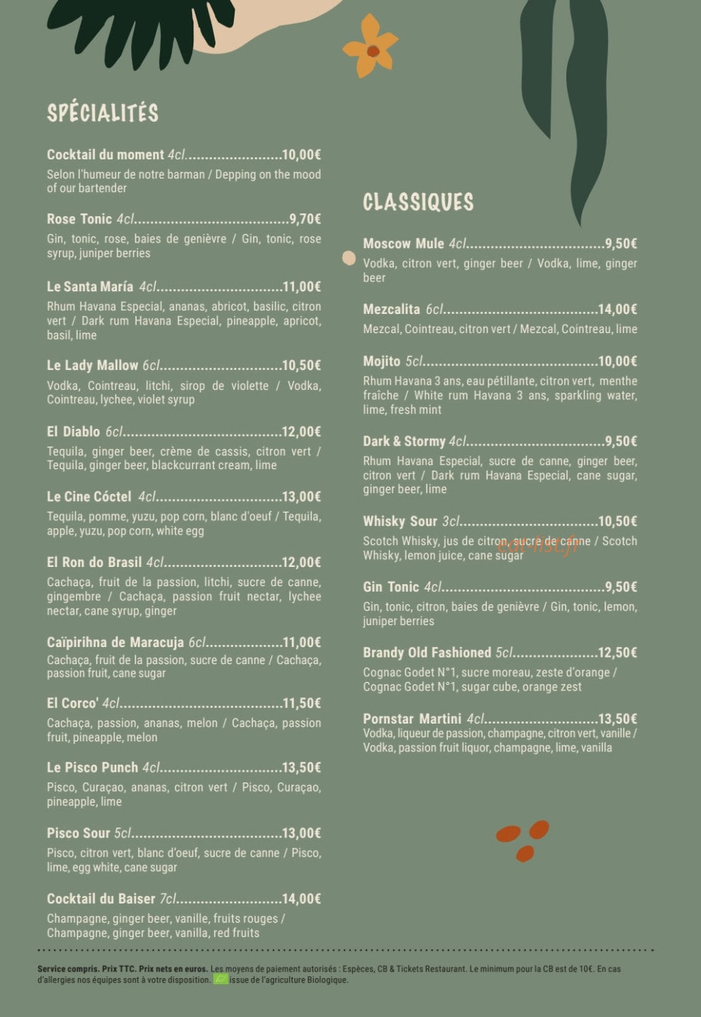 Le Néo Café — carte page 14