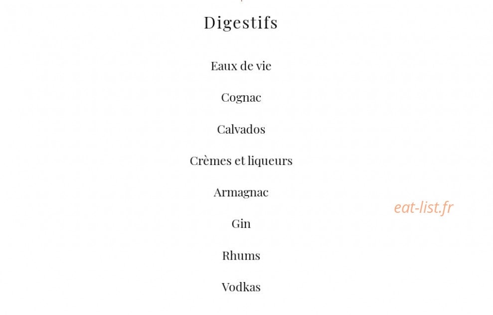 Le Procope — carte page 19