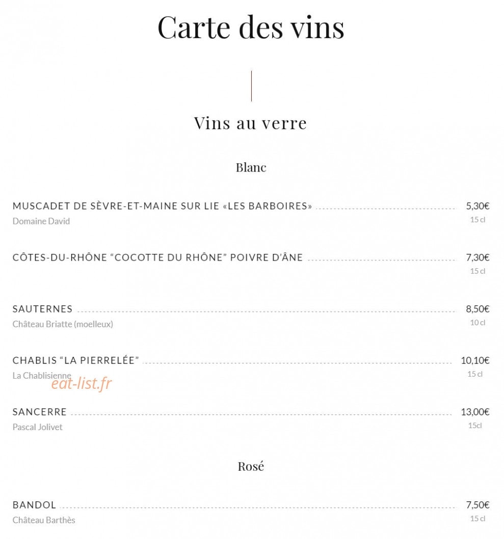 Le Procope — carte page 16