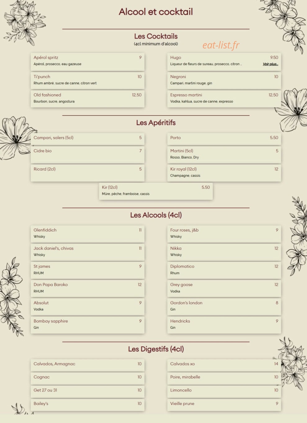 Le Rive Gauche — carte page 5