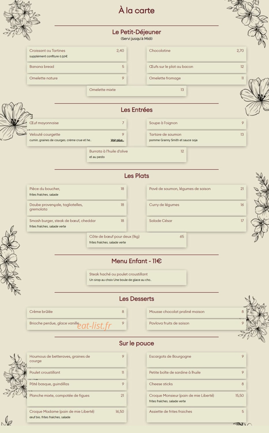 Le Rive Gauche — carte page 1