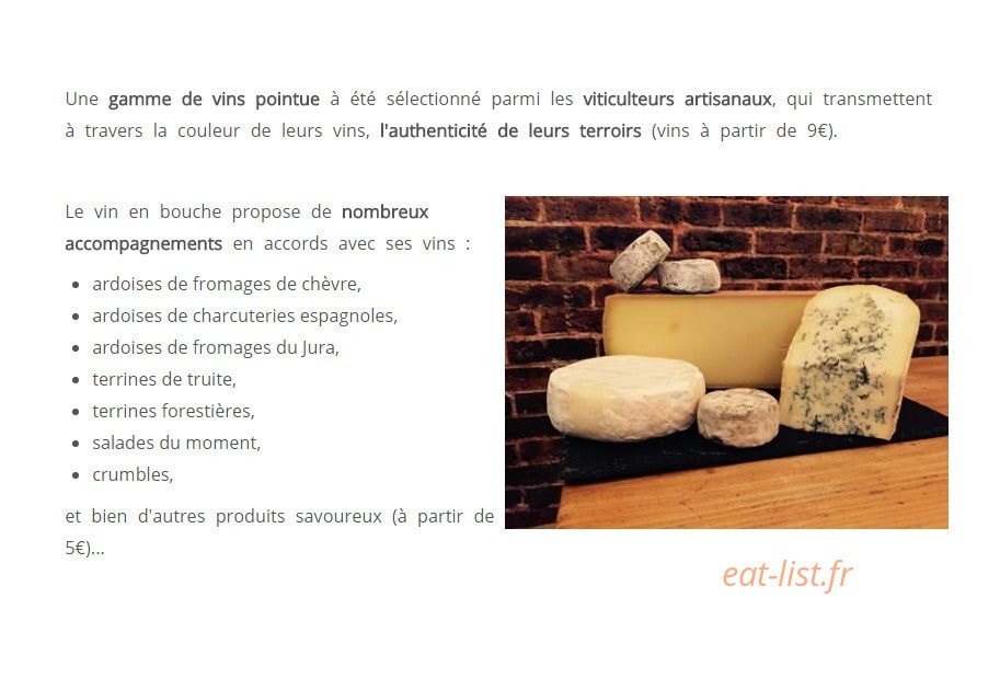 Le vin en bouche — carte page 1