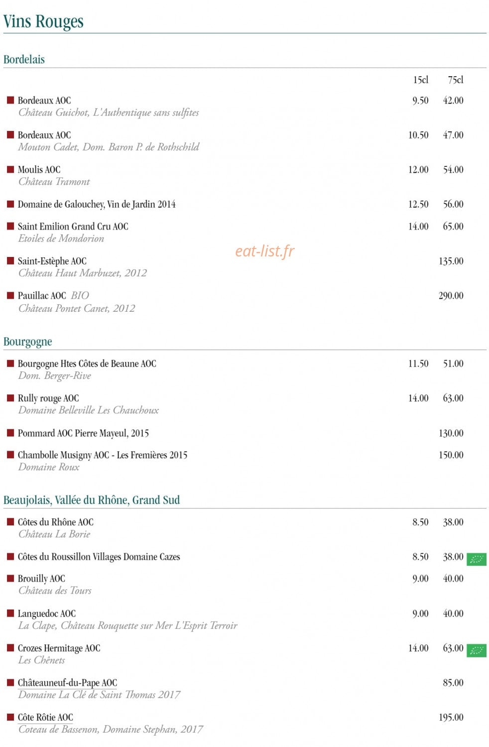 Les Deux Magots — carte page 22
