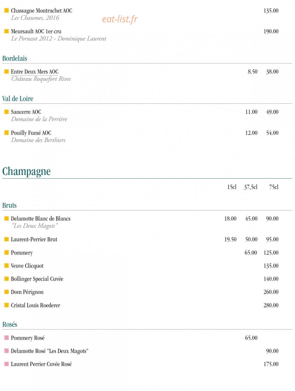 Les Deux Magots — carte page 10