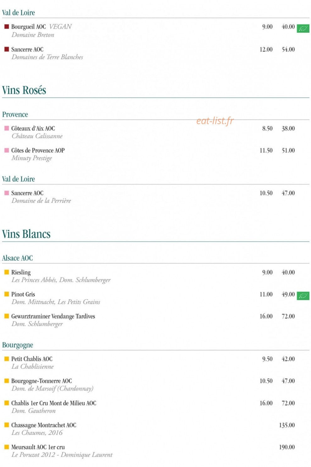 Les Deux Magots — carte page 23