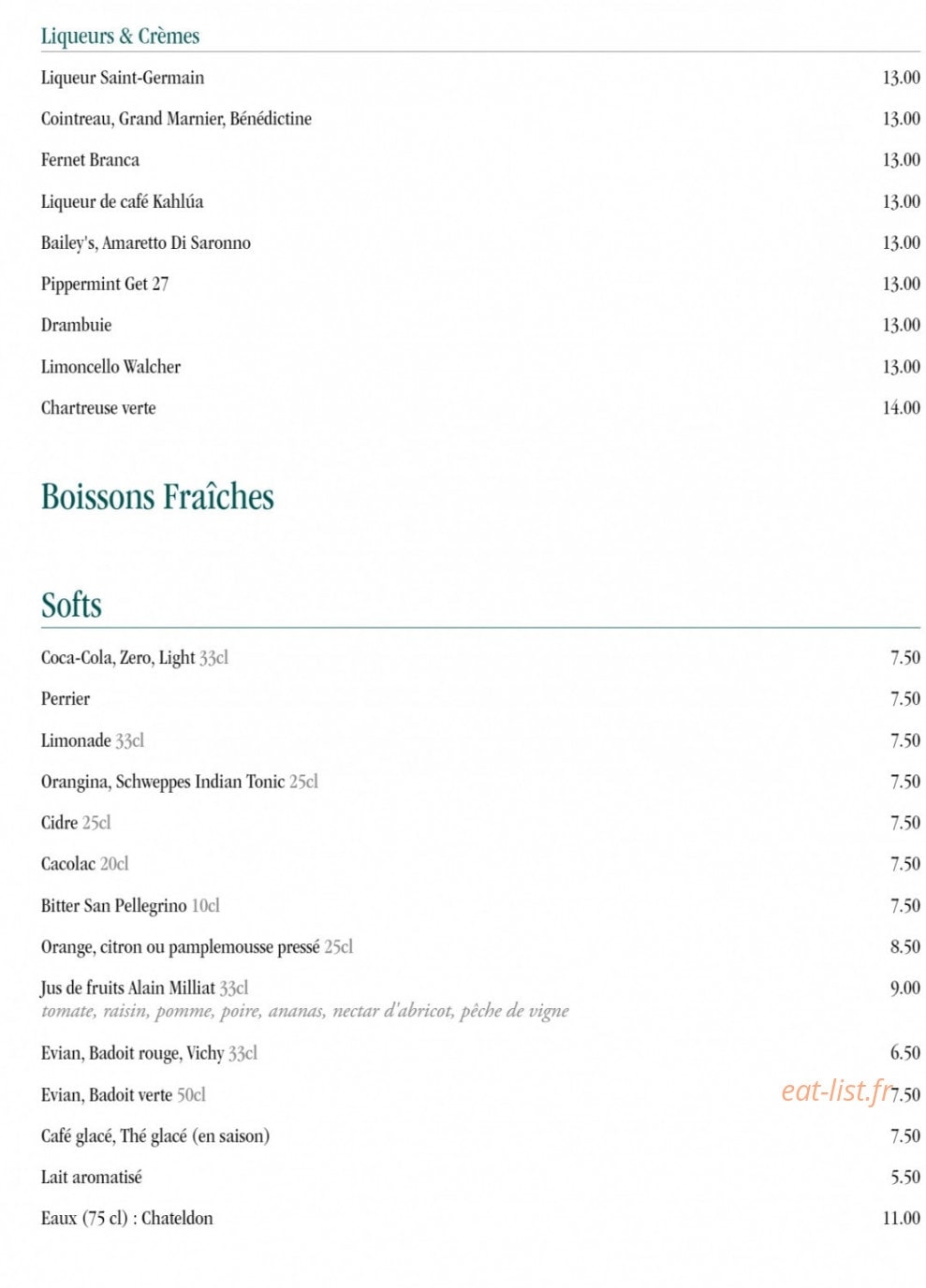 Les Deux Magots — carte page 31