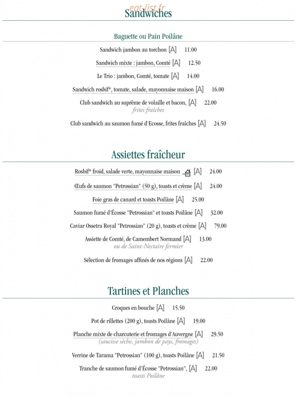 Les Deux Magots — carte page 12