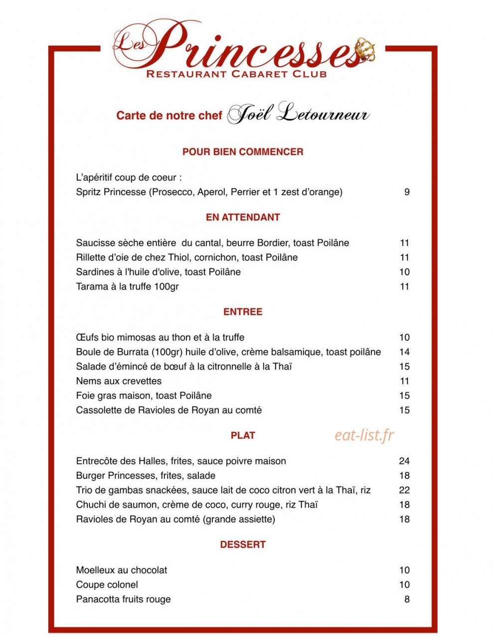 Les Princesses — carte page 1