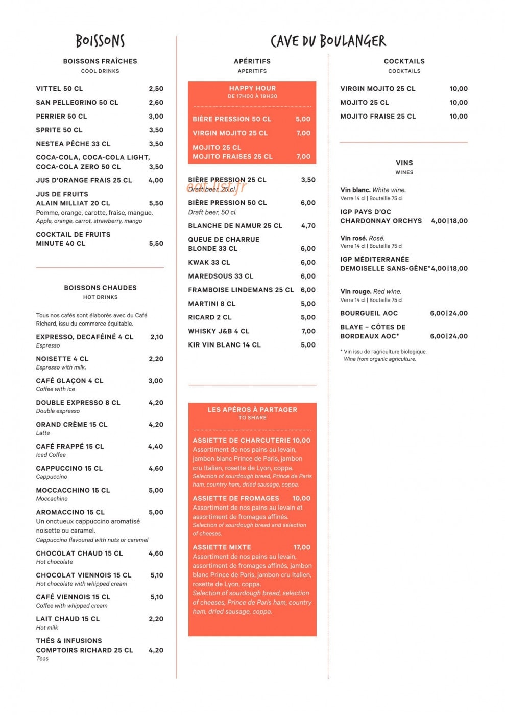 Maison Eric Kayser — carte page 4