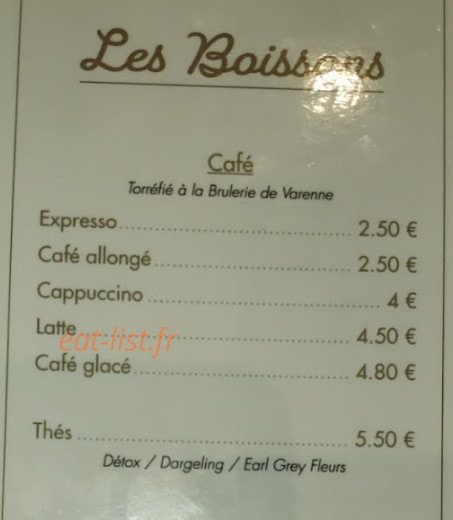 Marceau Café — carte page 3