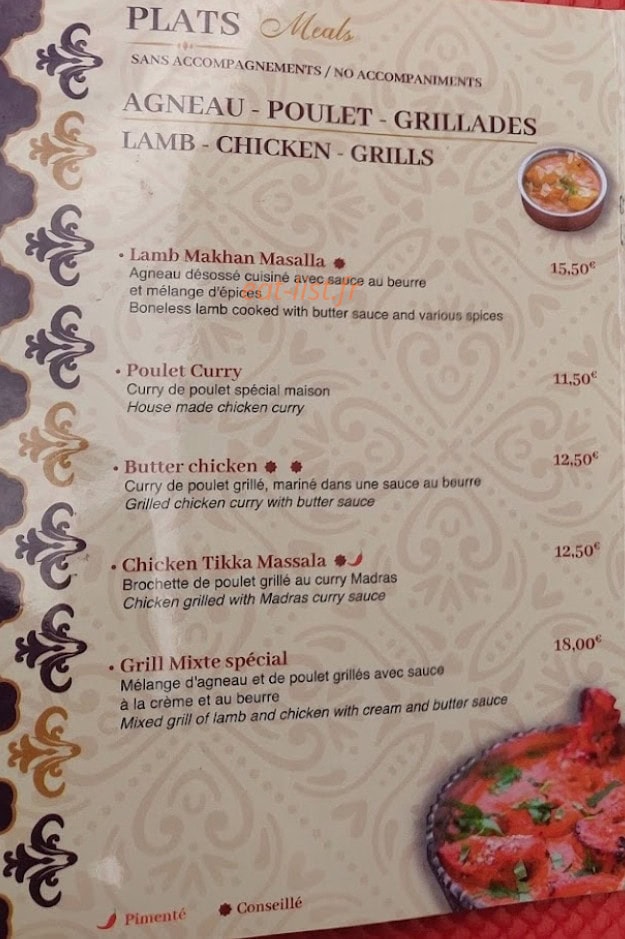 Namaste Paris — carte page 2