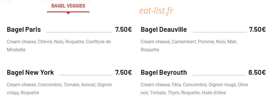 Nina's Bagel & Salade — carte page 2