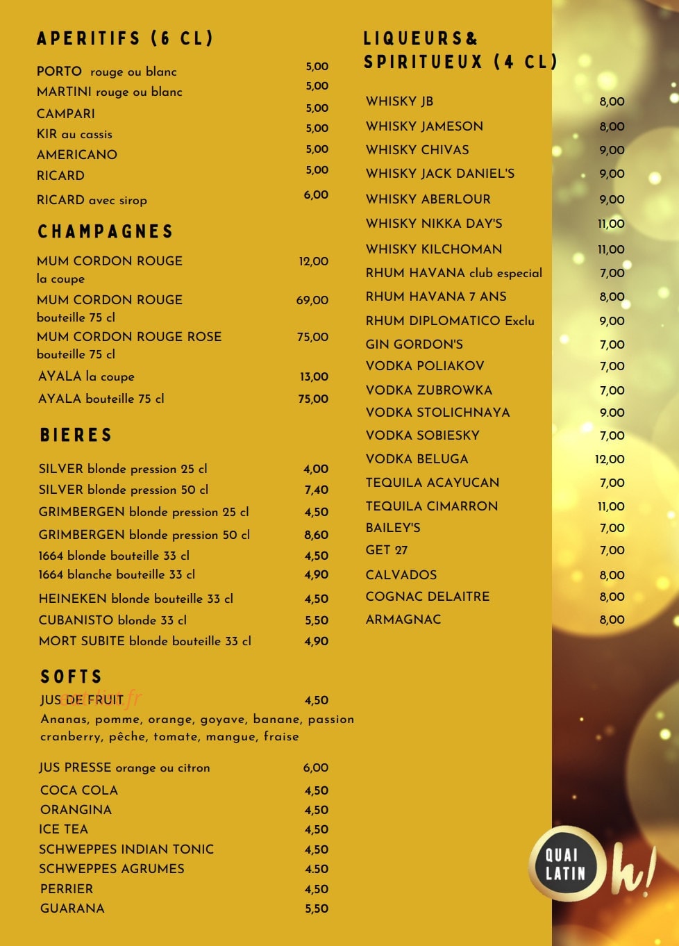 Oh Quai Latin — carte page 5