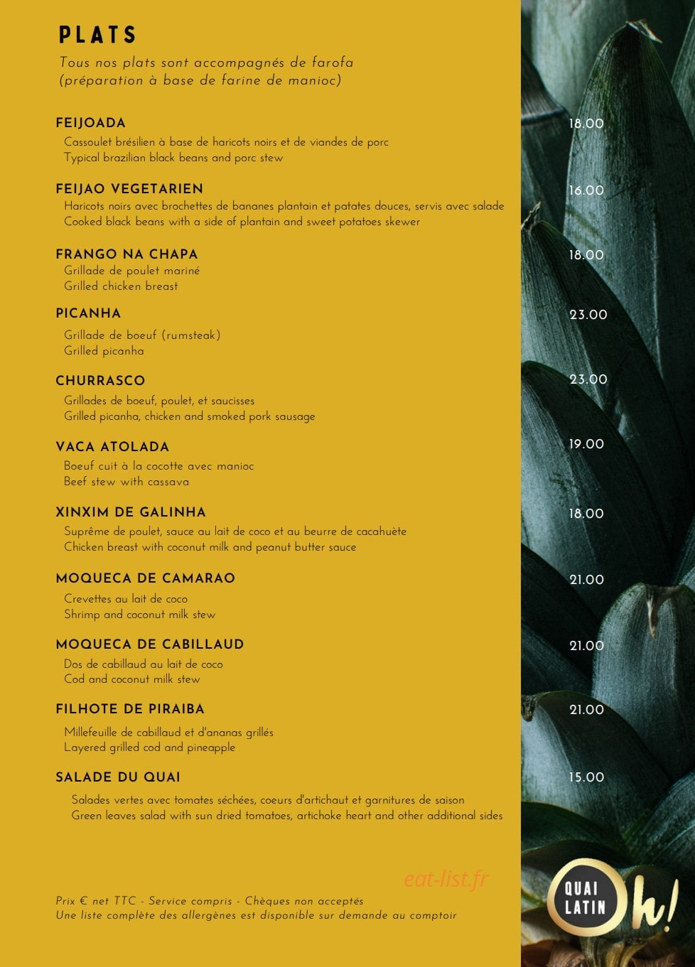 Oh Quai Latin — carte page 2