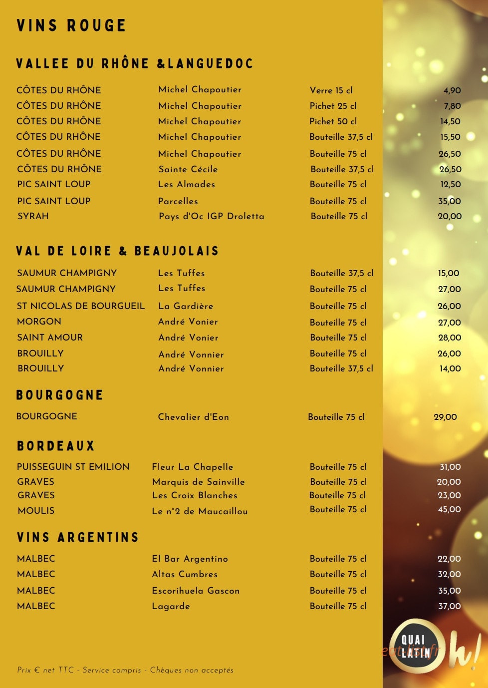 Oh Quai Latin — carte page 6