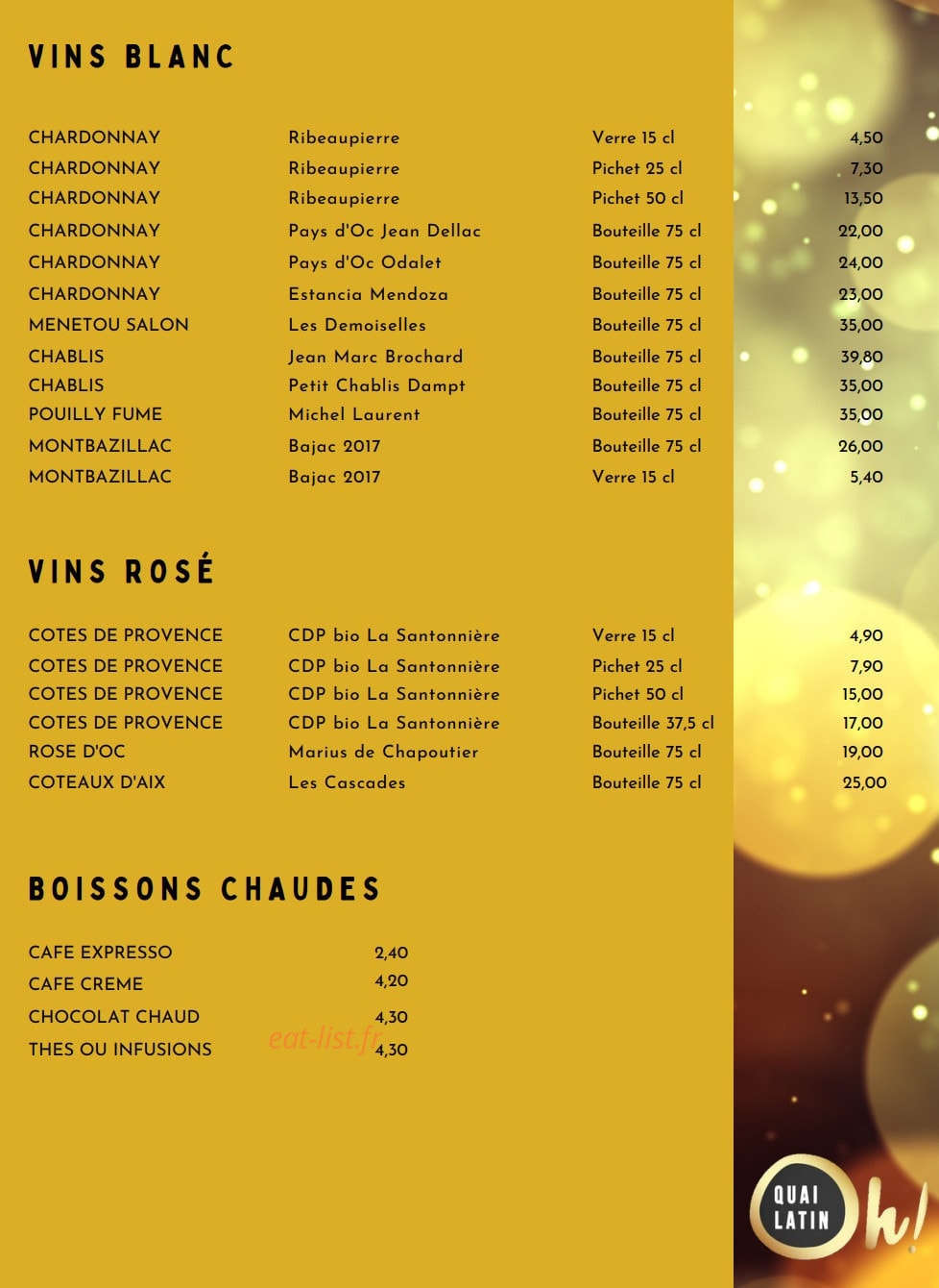 Oh Quai Latin — carte page 7