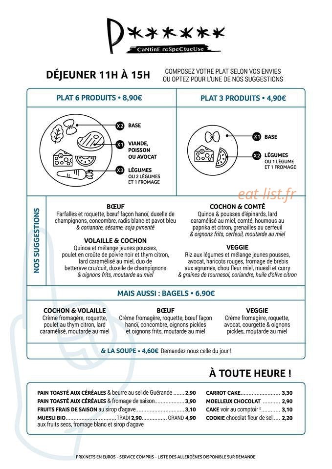 P Cantine Respectueuse — carte page 1