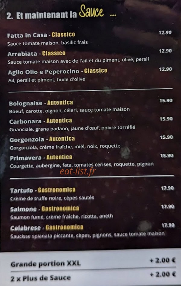 PastaBene — carte page 3