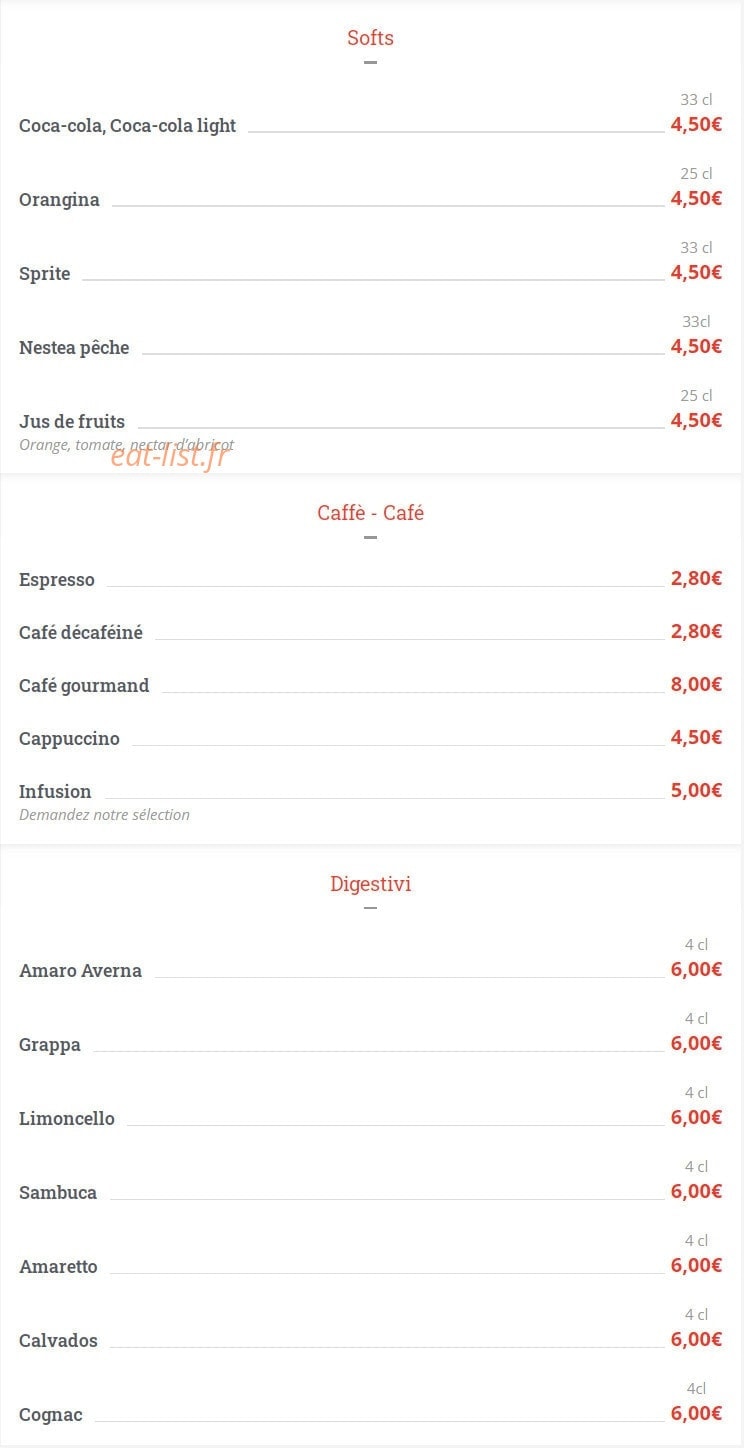 Pizza Vesuvio — carte page 8
