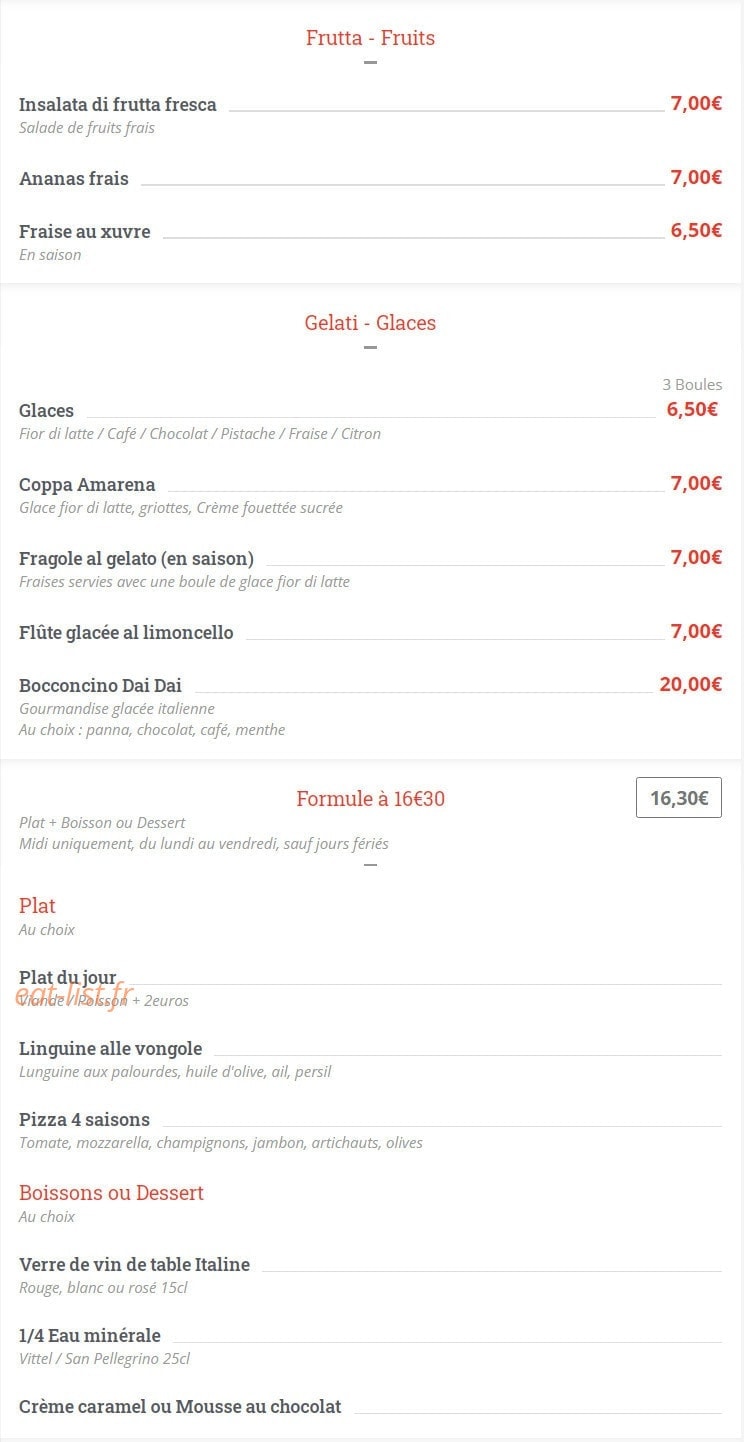 Pizza Vesuvio — carte page 5