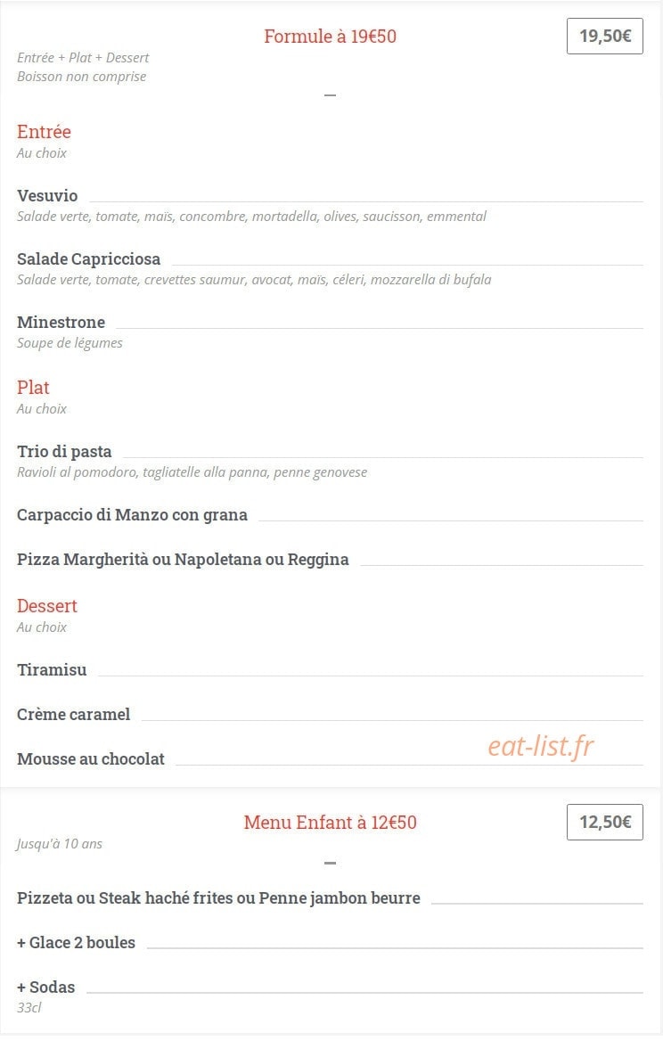 Pizza Vesuvio — carte page 6