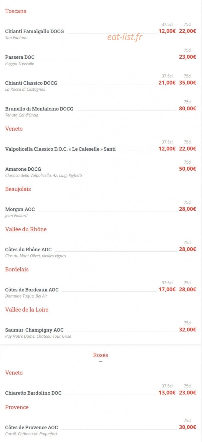 Pizza Vesuvio — carte page 10