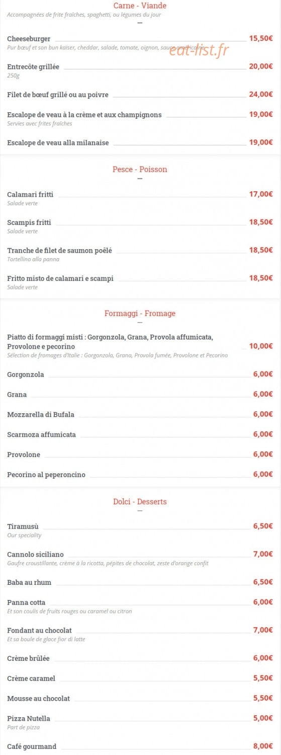 Pizza Vesuvio — carte page 4
