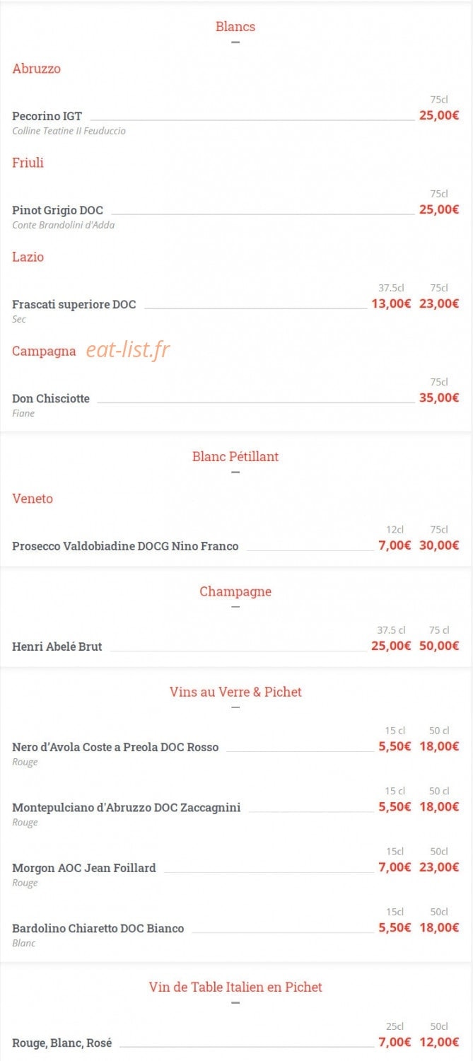 Pizza Vesuvio — carte page 11