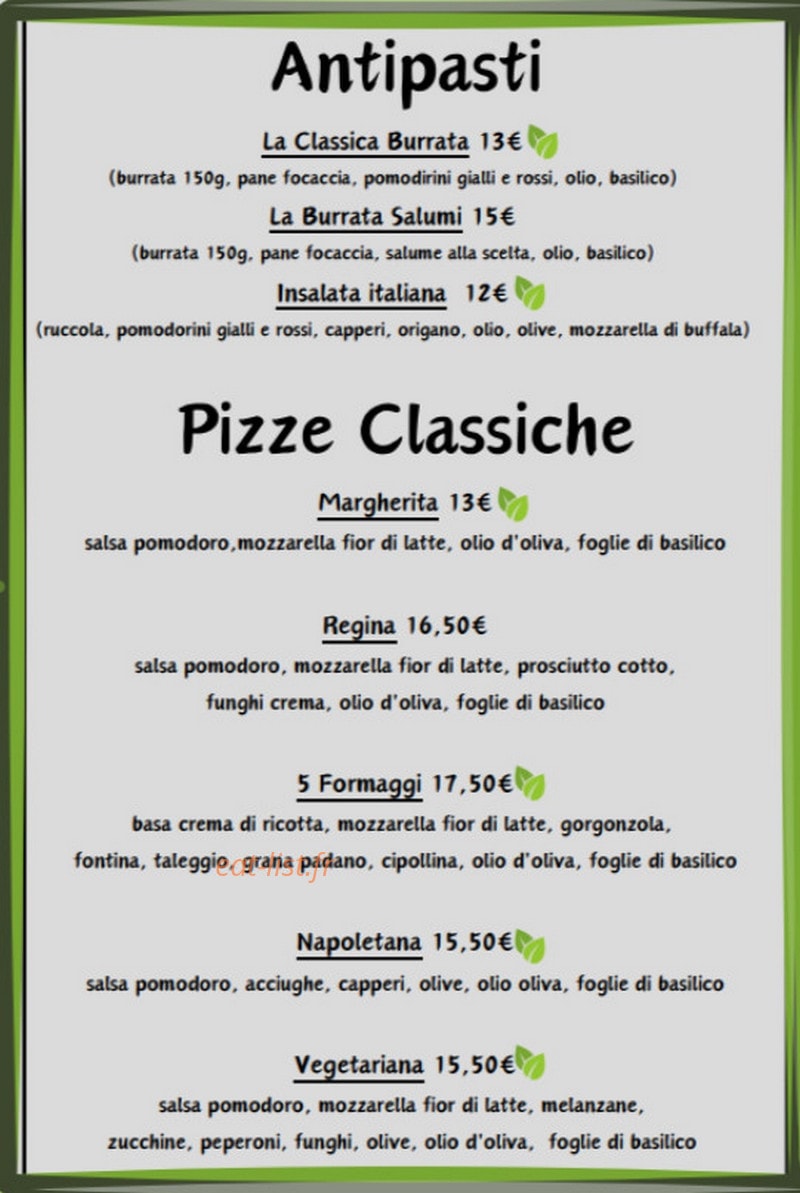 Pizzeria Scialla — carte page 1