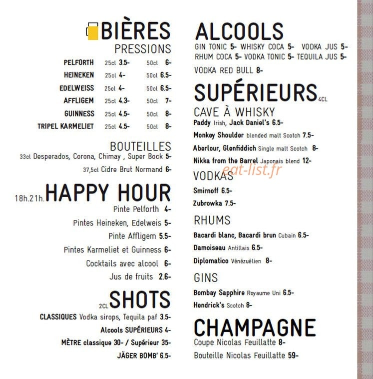 Pub O' Prince — carte page 3