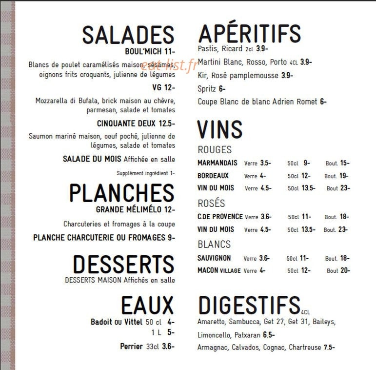 Pub O' Prince — carte page 2