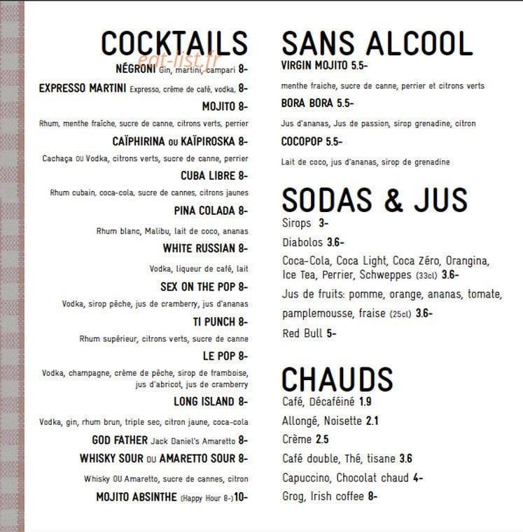 Pub O' Prince — carte page 4