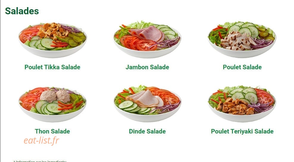 Subway — carte page 3