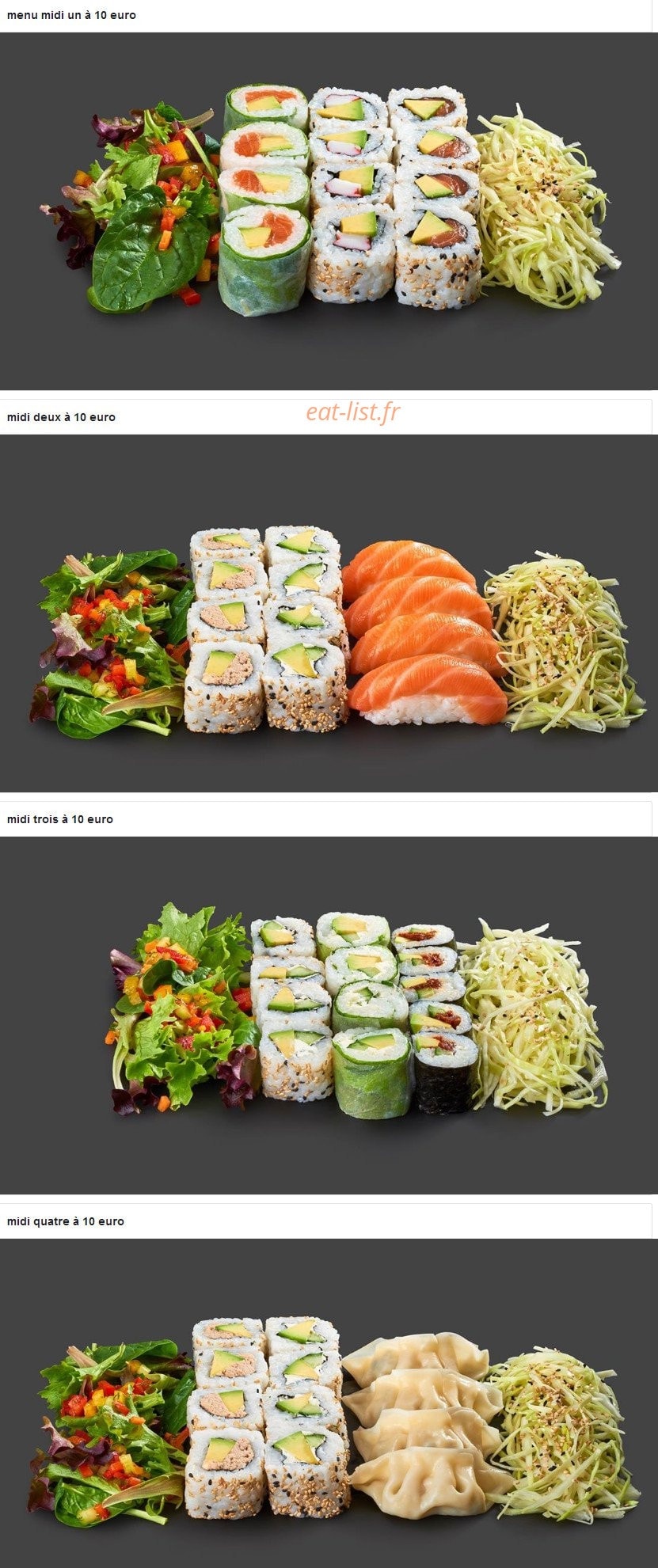 Sushi Fresh — carte page 1