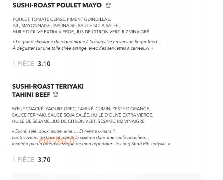 Sushi Shop — carte page 6