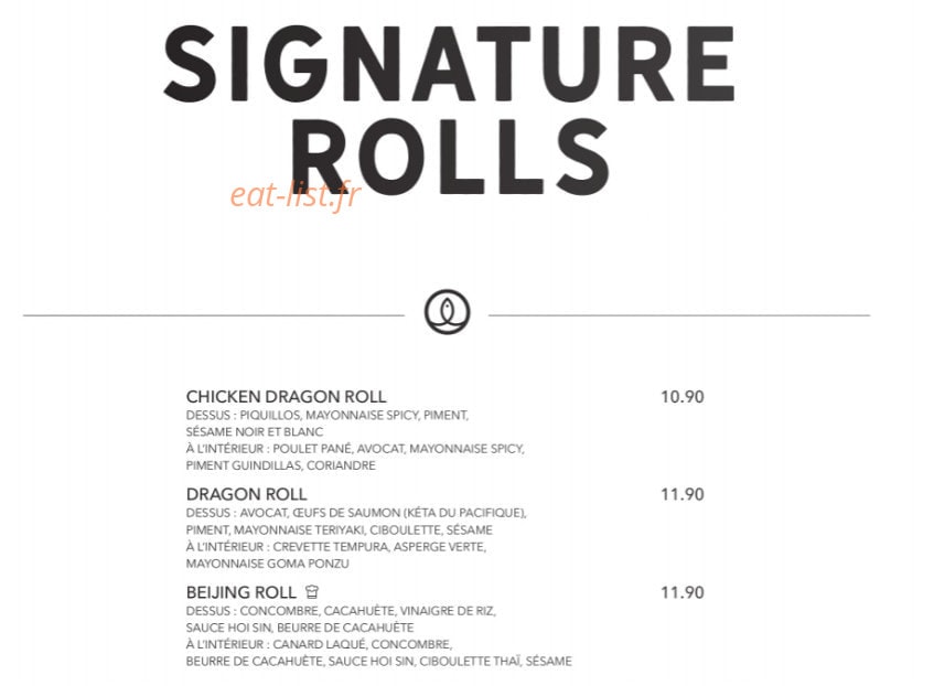 Sushi Shop — carte page 26