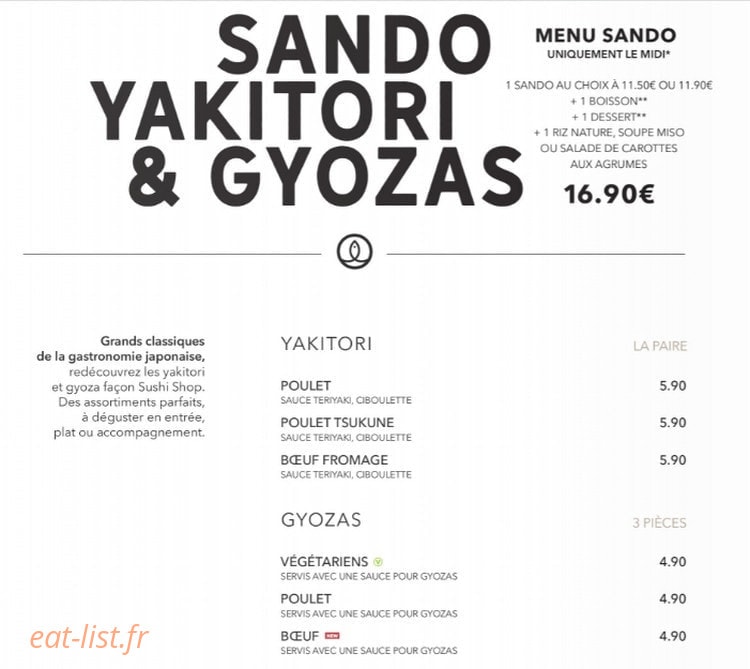 Sushi Shop — carte page 16