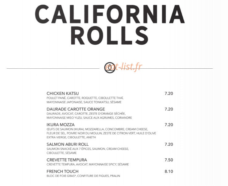 Sushi Shop — carte page 22