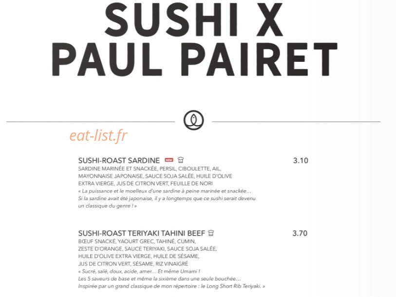 Sushi Shop — carte page 18