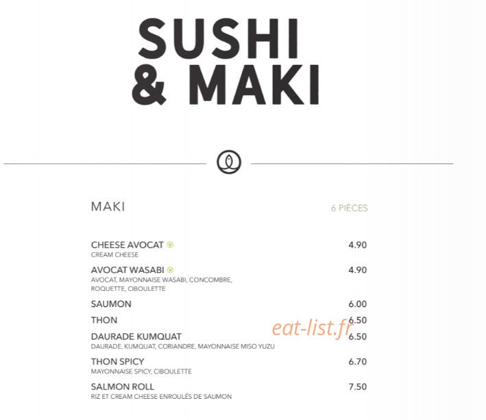 Sushi Shop — carte page 20
